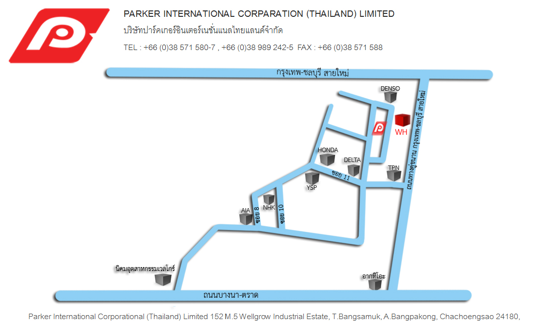 Map to Parker International Corporational