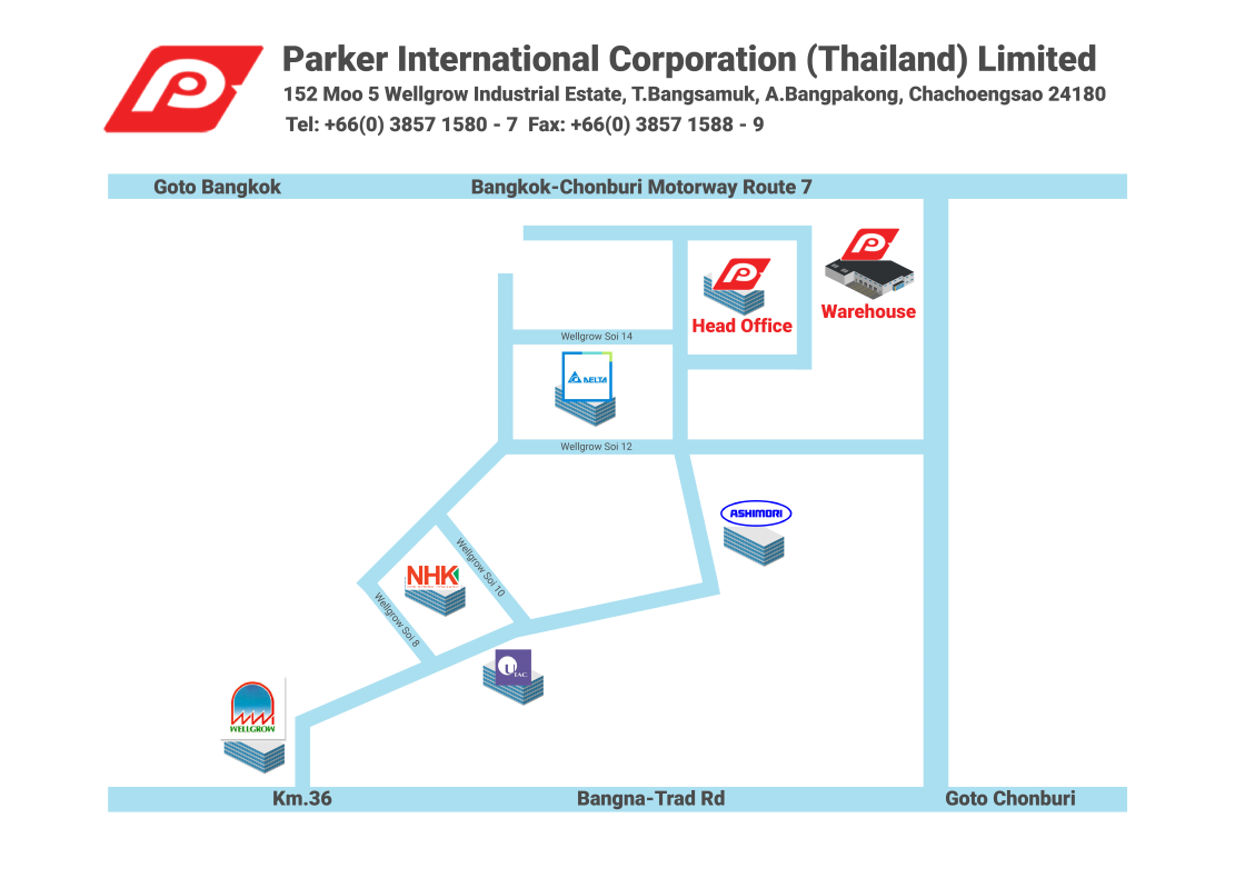 Map to Parker International Corporational